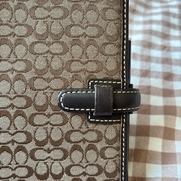 Coach Brown Signature Canvas Address Book Pen Small Agenda Y2K - Picture 7 of 8